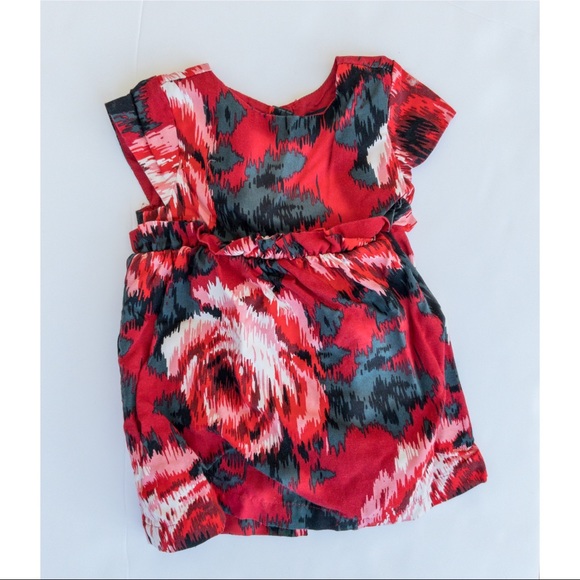 GAP Size 12-18 months Red and black print dress - Picture 1 of 1